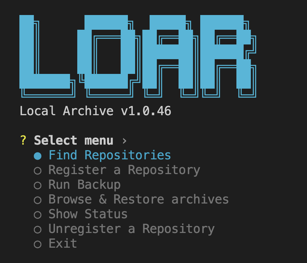 LoAr Main Menu