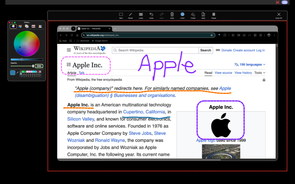 Customizable Zone Frame Screenshot